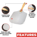Maxbell Pizza Peel Portable Pizza Turning Peel for Baking Bread Homemade Pizza Bread