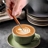 Maxbell Coffee Decorative Art Pin Coffee Carving Pen for Coffee Shop Household Latte With Wood Handle