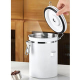 Maxbell Coffee Canister Gadgets Coffee Storage Container for Tea Cookie Coffee Beans Silver 1.2L
