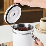 Maxbell Coffee Canister Gadgets Coffee Storage Container for Tea Cookie Coffee Beans Silver 1.2L