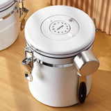 Maxbell Coffee Canister Gadgets Coffee Storage Container for Tea Cookie Coffee Beans Silver 1.2L