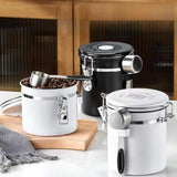 Maxbell Coffee Canister Gadgets Coffee Storage Container for Tea Cookie Coffee Beans Silver 1.2L