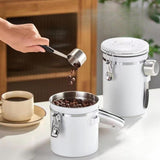 Maxbell Coffee Canister Gadgets Coffee Storage Container for Tea Cookie Coffee Beans Silver 1.2L
