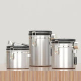 Maxbell Coffee Canister Gadgets Coffee Storage Container for Tea Cookie Coffee Beans Silver 1.2L