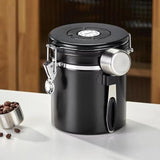 Maxbell Coffee Canister Gadgets Coffee Storage Container for Tea Cookie Coffee Beans Silver 1.2L