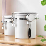 Maxbell Coffee Canister Gadgets Coffee Storage Container for Tea Cookie Coffee Beans Silver 1.2L