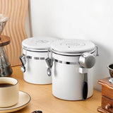 Maxbell Coffee Canister Gadgets Coffee Storage Container for Tea Cookie Coffee Beans Silver 1.2L