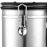 Maxbell Coffee Canister Gadgets Coffee Storage Container for Tea Cookie Coffee Beans Silver 1.2L