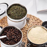 Maxbell Coffee Canister Gadgets Coffee Storage Container for Tea Cookie Coffee Beans Silver 1.2L