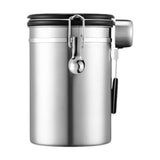Maxbell Coffee Canister Gadgets Coffee Storage Container for Tea Cookie Coffee Beans Silver 1.8L