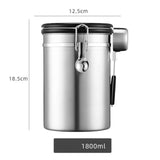 Maxbell Coffee Canister Gadgets Coffee Storage Container for Tea Cookie Coffee Beans Silver 1.8L