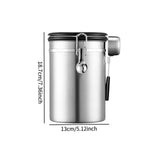 Maxbell Coffee Canister Gadgets Coffee Storage Container for Tea Cookie Coffee Beans Silver 1.8L