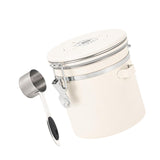 Maxbell Coffee Canister Gadgets Coffee Storage Container for Tea Cookie Coffee Beans Beige White 1.2L