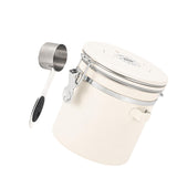 Maxbell Coffee Canister Gadgets Coffee Storage Container for Tea Cookie Coffee Beans Beige White 1.2L
