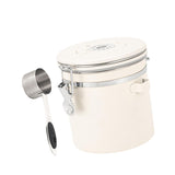 Maxbell Coffee Canister Gadgets Coffee Storage Container for Tea Cookie Coffee Beans Beige White 1.2L