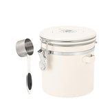 Maxbell Coffee Canister Gadgets Coffee Storage Container for Tea Cookie Coffee Beans Beige White 1.2L