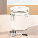 Maxbell Coffee Canister Gadgets Coffee Storage Container for Tea Cookie Coffee Beans Beige White 1.2L