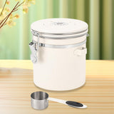 Maxbell Coffee Canister Gadgets Coffee Storage Container for Tea Cookie Coffee Beans Beige White 1.2L