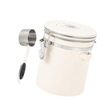 Maxbell Coffee Canister Gadgets Coffee Storage Container for Tea Cookie Coffee Beans Beige White 1.5L