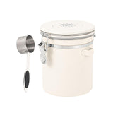 Maxbell Coffee Canister Gadgets Coffee Storage Container for Tea Cookie Coffee Beans Beige White 1.5L