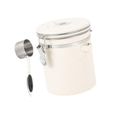 Maxbell Coffee Canister Gadgets Coffee Storage Container for Tea Cookie Coffee Beans Beige White 1.5L