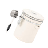 Maxbell Coffee Canister Gadgets Coffee Storage Container for Tea Cookie Coffee Beans Beige White 1.5L