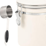 Maxbell Coffee Canister Gadgets Coffee Storage Container for Tea Cookie Coffee Beans Beige White 1.5L
