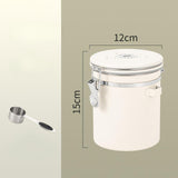 Maxbell Coffee Canister Gadgets Coffee Storage Container for Tea Cookie Coffee Beans Beige White 1.5L
