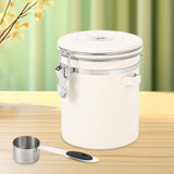 Maxbell Coffee Canister Gadgets Coffee Storage Container for Tea Cookie Coffee Beans Beige White 1.5L