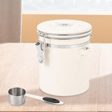 Maxbell Coffee Canister Gadgets Coffee Storage Container for Tea Cookie Coffee Beans Beige White 1.5L