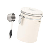 Maxbell Coffee Canister Gadgets Coffee Storage Container for Tea Cookie Coffee Beans Beige White 1.8L
