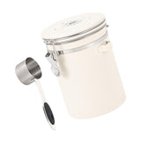 Maxbell Coffee Canister Gadgets Coffee Storage Container for Tea Cookie Coffee Beans Beige White 1.8L
