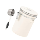 Maxbell Coffee Canister Gadgets Coffee Storage Container for Tea Cookie Coffee Beans Beige White 1.8L