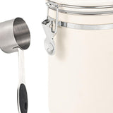 Maxbell Coffee Canister Gadgets Coffee Storage Container for Tea Cookie Coffee Beans Beige White 1.8L