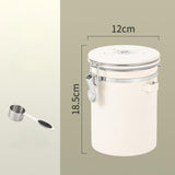 Maxbell Coffee Canister Gadgets Coffee Storage Container for Tea Cookie Coffee Beans Beige White 1.8L