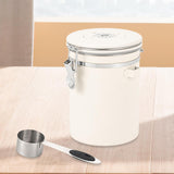 Maxbell Coffee Canister Gadgets Coffee Storage Container for Tea Cookie Coffee Beans Beige White 1.8L