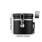 Maxbell Coffee Canister Gadgets Coffee Storage Container for Tea Cookie Coffee Beans Black 1.2L