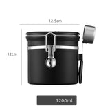 Maxbell Coffee Canister Gadgets Coffee Storage Container for Tea Cookie Coffee Beans Black 1.2L
