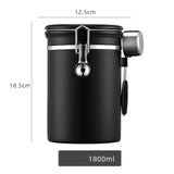 Maxbell Coffee Canister Gadgets Coffee Storage Container for Tea Cookie Coffee Beans Black 1.8L