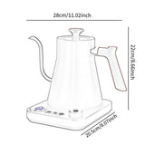 Maxbell Electric Coffee Kettle Electric Pour over Kettle for Cafe Bar Home Tea House white