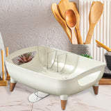 Maxbell Kitchen Dish Drying Rack Multipurpose Compact Cutlery Holder Dish Dryer Rack White