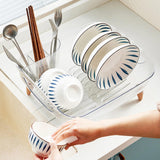 Maxbell Kitchen Dish Drying Rack Multipurpose Compact Cutlery Holder Dish Dryer Rack Transparent
