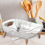 Maxbell Kitchen Dish Drying Rack Multipurpose Compact Cutlery Holder Dish Dryer Rack Transparent