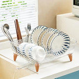 Maxbell Kitchen Dish Drying Rack Multipurpose Compact Cutlery Holder Dish Dryer Rack Transparent