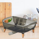 Maxbell Kitchen Dish Drying Rack Multipurpose Compact Cutlery Holder Dish Dryer Rack Transparent Black