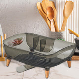 Maxbell Kitchen Dish Drying Rack Multipurpose Compact Cutlery Holder Dish Dryer Rack Transparent Black