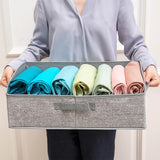 Maxbell 3 Pieces Foldable Clothing Storage Bins with Handles for Clothes Closet Toys Gray