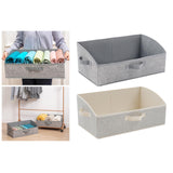 Maxbell 3 Pieces Foldable Clothing Storage Bins with Handles for Clothes Closet Toys Gray