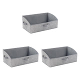 Maxbell 3 Pieces Foldable Clothing Storage Bins with Handles for Clothes Closet Toys Gray