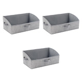 Maxbell 3 Pieces Foldable Clothing Storage Bins with Handles for Clothes Closet Toys Gray